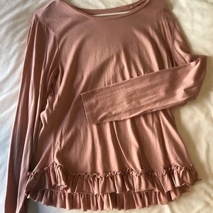 Banana Republic designer long sleeve ruffle tee